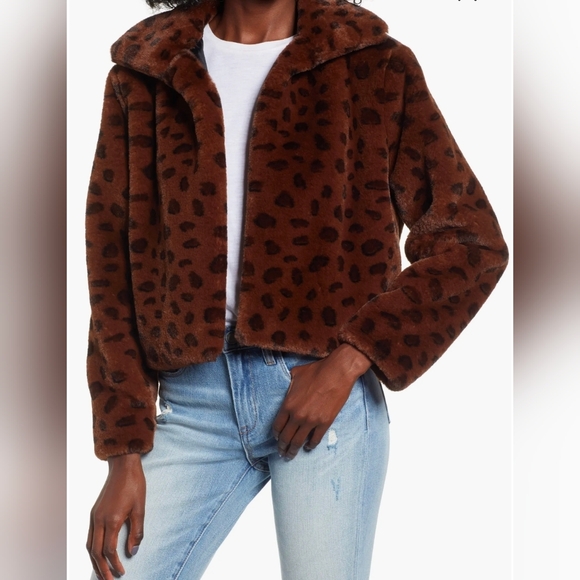 Madison & Berkeley Brown Leopard Print Faux Fur Jacket - Picture 3 of 13